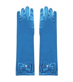  ❄️Børnefest handsker i satin, frostblå 👑
